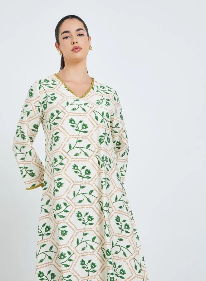 Amirah Women Floral Printed A-Line Jalabiya